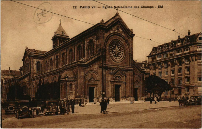 Carte postale ancienne Eglise-Notre-Dame des Champs à Paris 14e