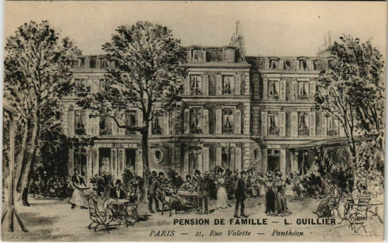 Carte postale ancienne Paris 5e - Pension de Famille à Paris 5e
