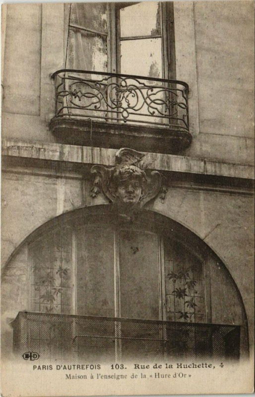 Carte postale ancienne Paris 5e - Rue de la Huchette à Paris 5e