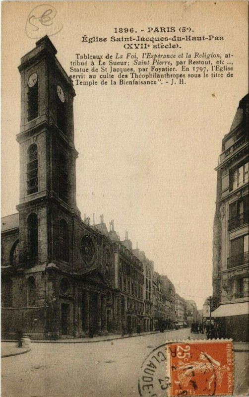 Carte postale ancienne Paris 5e - Eglise Saint-Jacques-du-Haut-Pas à Paris 5e