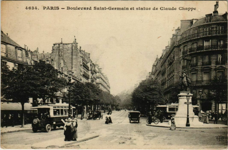 Carte postale ancienne Paris 5e - Boulevard Saint-Germain à Paris 5e