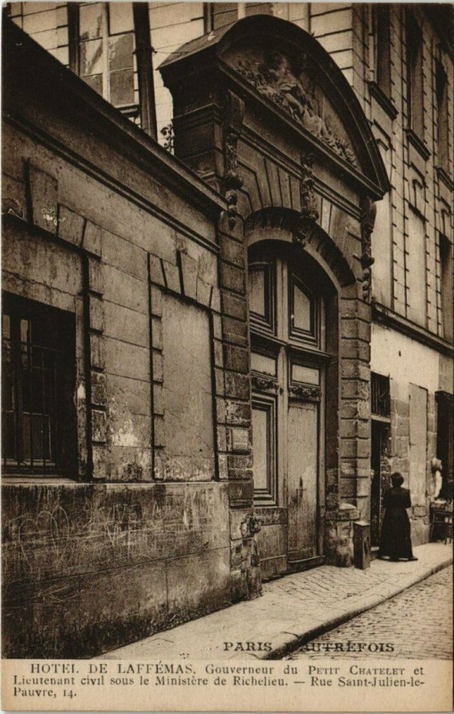 Carte postale ancienne Rue Saint-Julien-le-Pauvre - Hôtel de Laffémas à Paris 5e