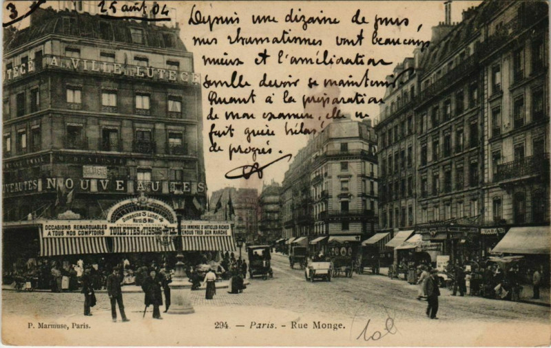 Carte postale ancienne Paris 5e - Rue Monge à Paris 5e