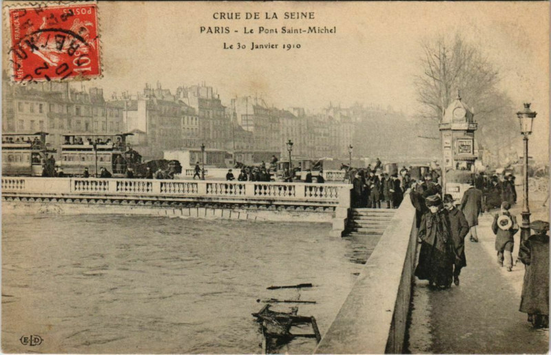 Carte postale ancienne Paris 4e - Le Pont Saint-Michel à Paris 4e