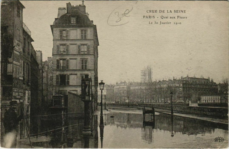 Carte postale ancienne Paris 4e - Quai aux Fleurs à Paris 4e