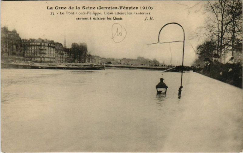 Carte postale ancienne Paris 4e - Le Pont Louis-Philippe à Paris 4e