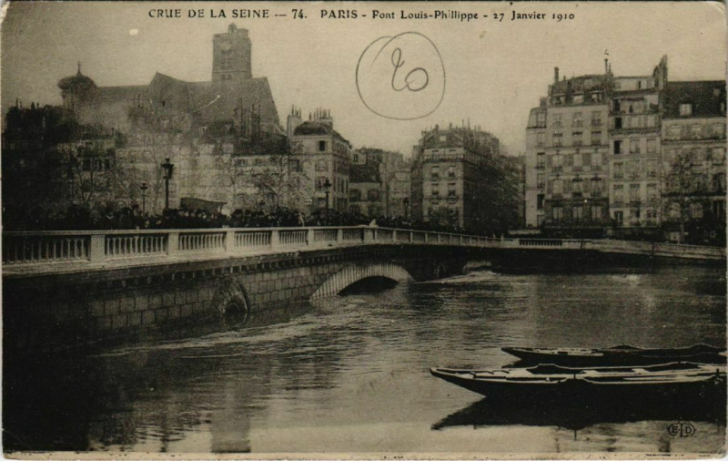 Carte postale ancienne Paris 4e - Pont Louis Philippe à Paris 4e
