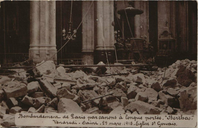 Carte postale ancienne Paris 6e - Bombardement des Paris à Paris 6e