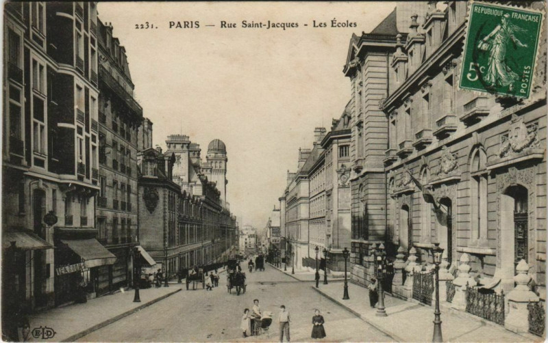 Carte postale ancienne Paris 5e - Rue Saint-Jacques  à Paris 5e