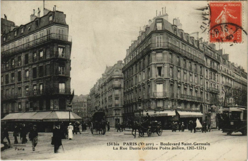 Carte postale ancienne Paris 5e - Boulevard Saint-Germain à Paris 5e