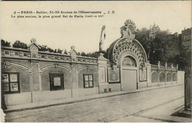 Carte postale ancienne Bullier - Avenue de l'Observatoire à Paris 5e
