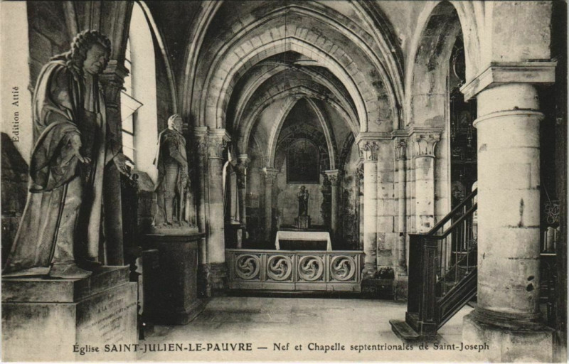 Carte postale ancienne Paris 5e - Eglise Saint-Julien-Le-Pauvre à Paris 5e