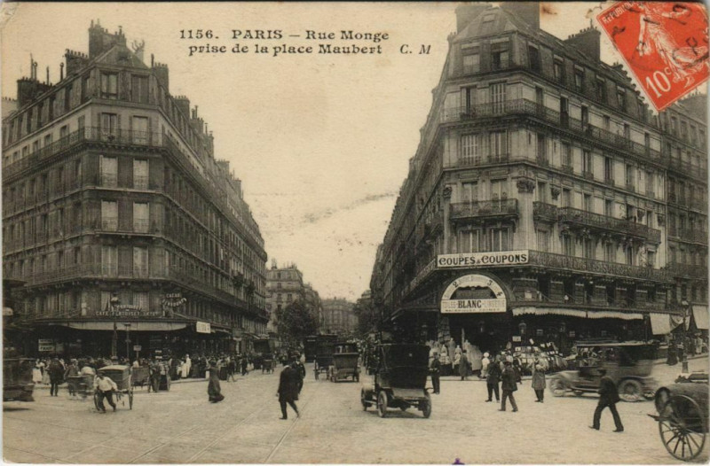 Carte postale ancienne Paris 5e - Rue Monge  à Paris 5e