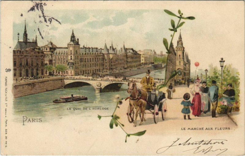 Carte postale ancienne Paris 5e - Le Marché Aux Fleurs à Paris 5e