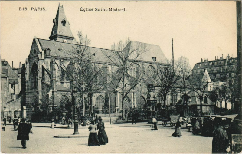 Carte postale ancienne Paris 5e - Eglise Saint-Médard à Paris 5e