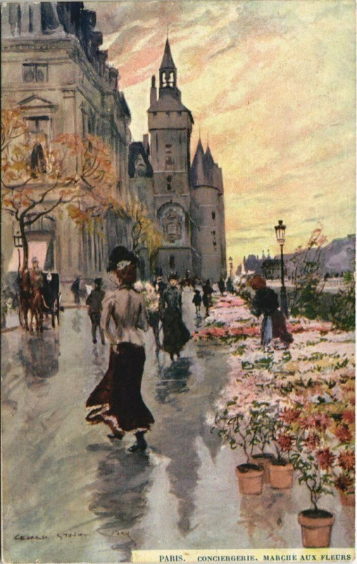 Carte postale ancienne Paris 5e - Conciergerie. Marché aux Fleurs à Paris 5e