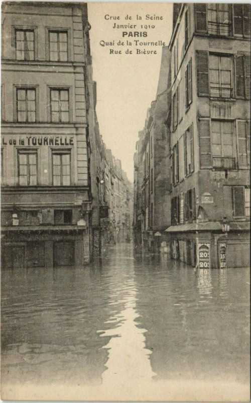 Carte postale ancienne Paris 5e - Crue de la Seine à Paris 5e