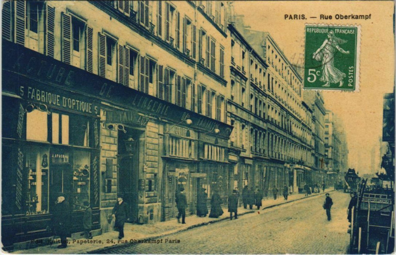 Carte postale ancienne Paris 11e - Rue Oberkampf à Paris 11e