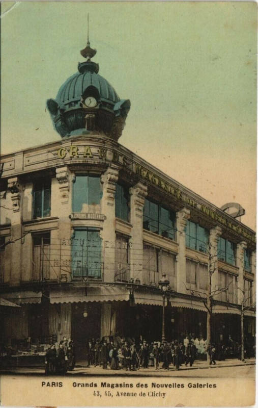 Carte postale ancienne Grands Magasins des Nouvelles Galeries - 43, 45, Avenue de Clichy à Paris 18e