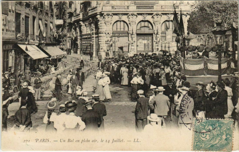 Carte postale ancienne Paris - Un Bal en Plein air à Paris