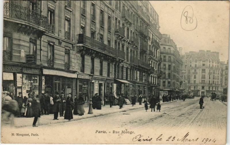 Carte postale ancienne Paris 5e - Rue Monge à Paris 5e