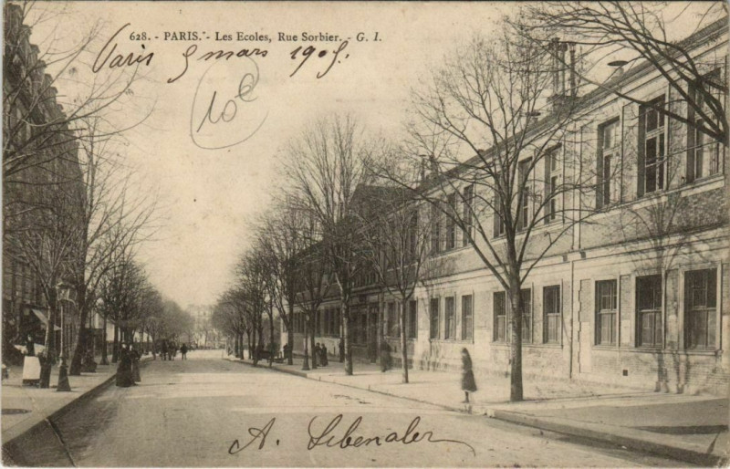 Carte postale ancienne Les Ecoles, Rue Sorbier à Paris 20e