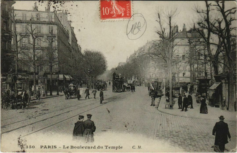 Carte postale ancienne Paris 3e - Le Boulevard du Temple à Paris 3e