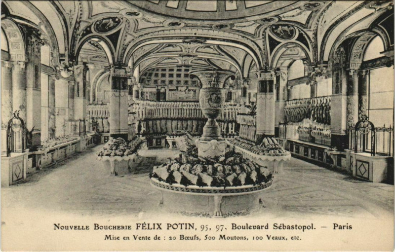 Carte postale ancienne Paris - Nouvelle Boucherie Félix Point à Paris