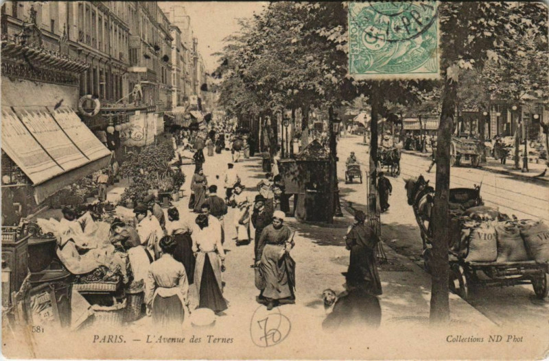 Carte postale ancienne L'Avenue des Ternes à Paris 17e