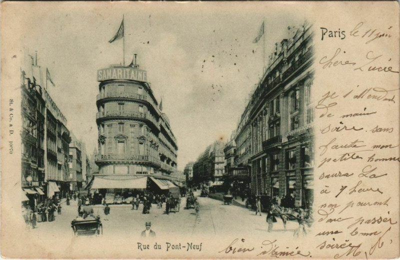 Carte postale ancienne Rue du Pont-Neuf à Paris 1er