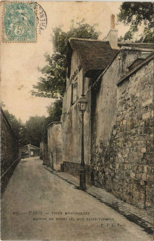 Carte postale ancienne Vieux Montmartre - Maison de Henri IV, Rue Saint-Vincent à Paris 18e
