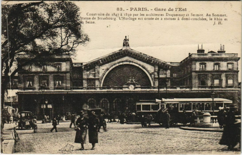 Carte postale ancienne Gare de l'Est à Paris 10e