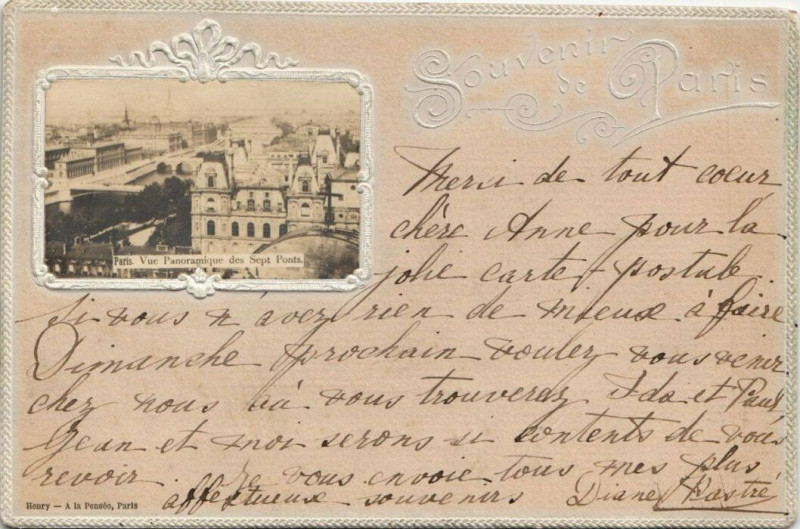 Carte postale ancienne Paris - Souvenir de Paris  à Paris