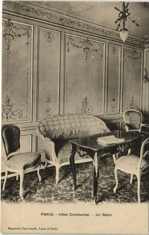 Carte postale ancienne Paris - Hotel Continental - Un Salon à Paris
