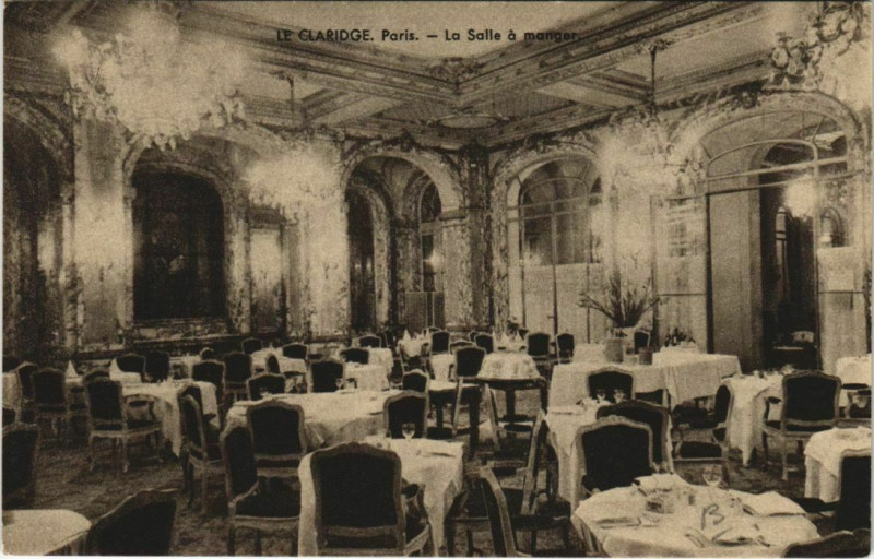 Carte postale ancienne Paris - Le Claridge - Le Salle á manger à Paris