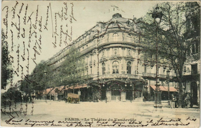 Carte postale ancienne Paris - Le Théátre du Vaudeville à Paris