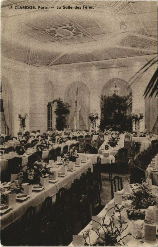 Carte postale ancienne Paris - Le Claridge - Le Salle des Fétes à Paris