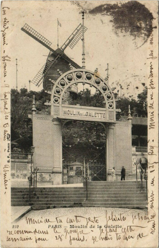 Carte postale ancienne Moulin de la Galette à Paris 18e