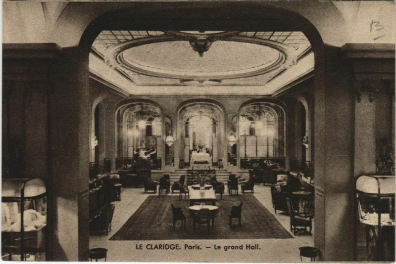 Carte postale ancienne Paris - Le Claridge - Le Grand Hall à Paris