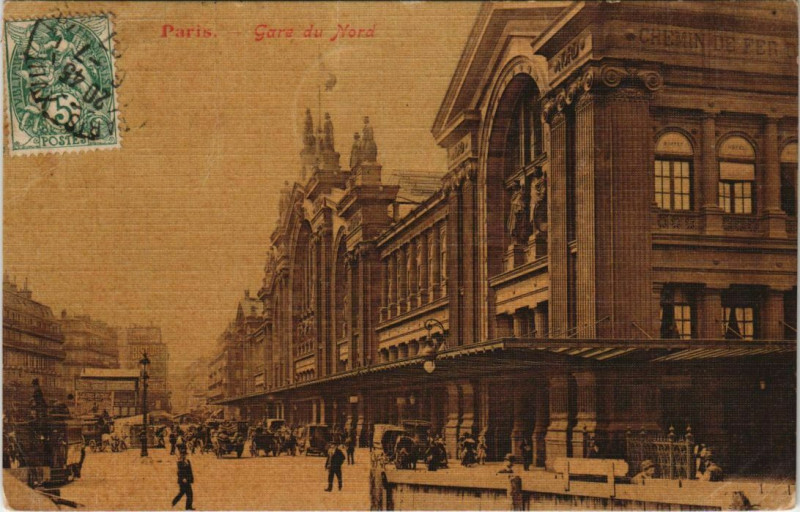 Carte postale ancienne Paris - Gare du Nord à Paris