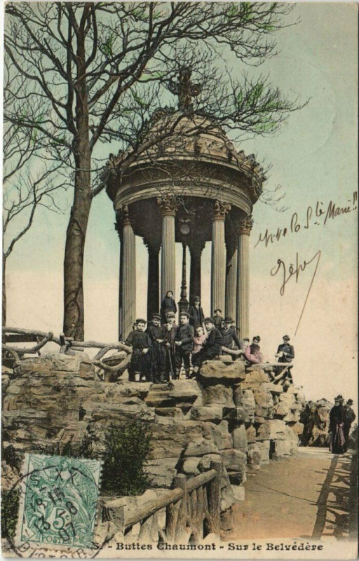 Carte postale ancienne Paris - Sur le Belvédére à Paris