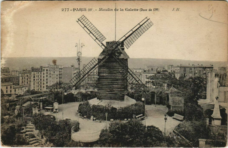 Carte postale ancienne Moulin de la Galette à Paris 18e