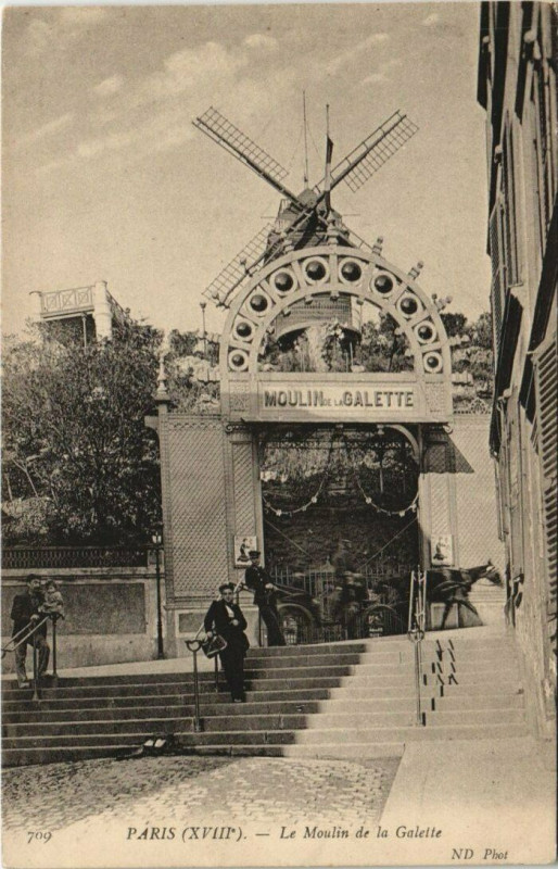 Carte postale ancienne Le Moulin de la Galette à Paris 18e