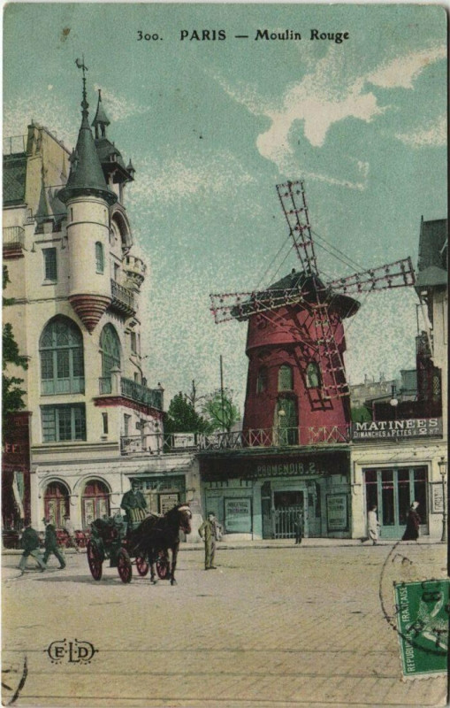 Carte postale ancienne Moulin Rouge à Paris 9e