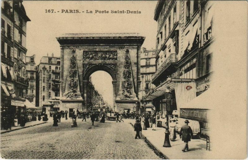 Carte postale ancienne Paris - La Porte Saint-Denis à Paris