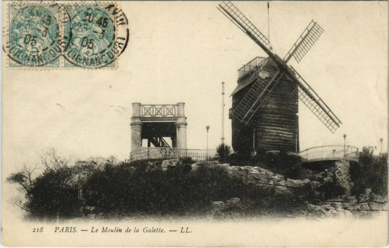 Carte postale ancienne Le Moulin de la Galette à Paris 18e