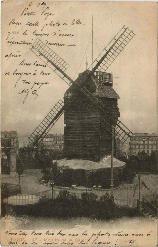 Carte postale ancienne Moulin de la Galette à Paris 18e