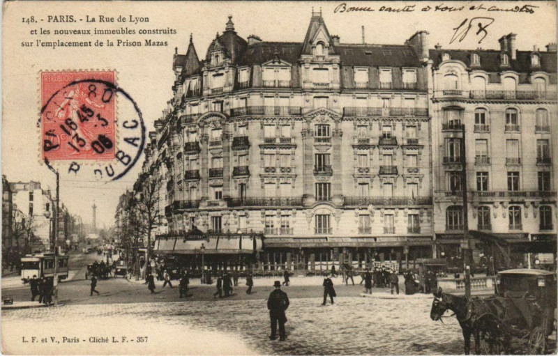 Carte postale ancienne Paris - La Rue de Lyon à Paris