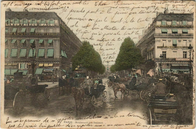 Carte postale ancienne Paris - Boulevard des Italiens à Paris