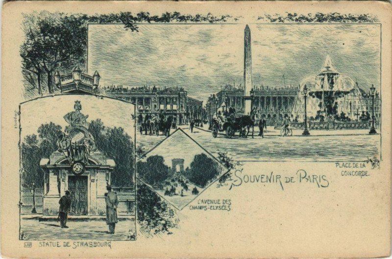 Carte postale ancienne Paris - Souvenir de Paris à Paris